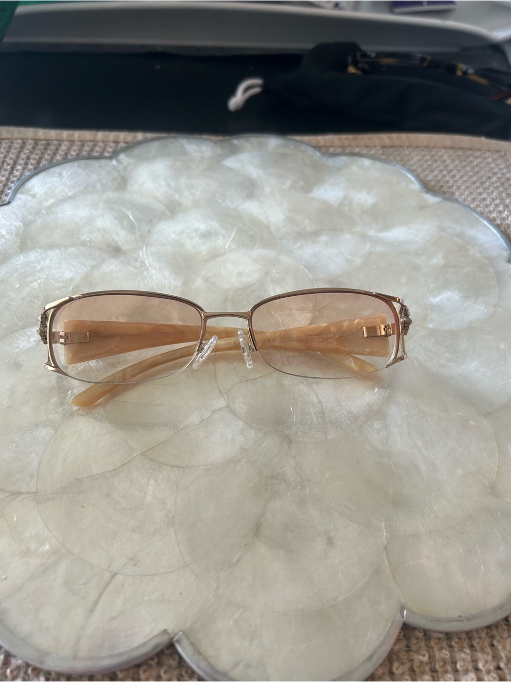 Vintage Dior Women's Gold and Mother of Pearl Frame!